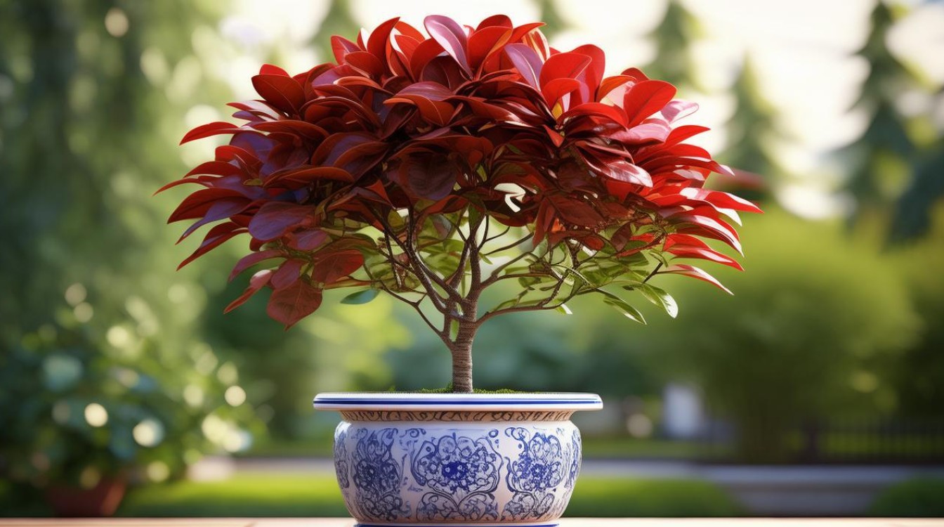如何种植和养护红色大叶盆栽？-图1