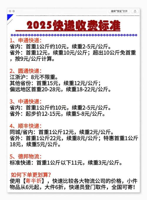 韵达快递2025收费标准有何变化?