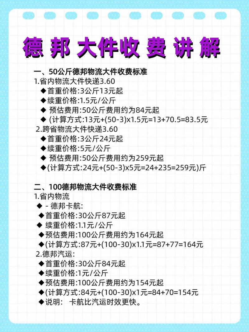 德邦物流200公斤运费是多少?