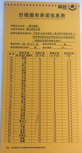 辽宁韵达快递邮费具体怎么算?