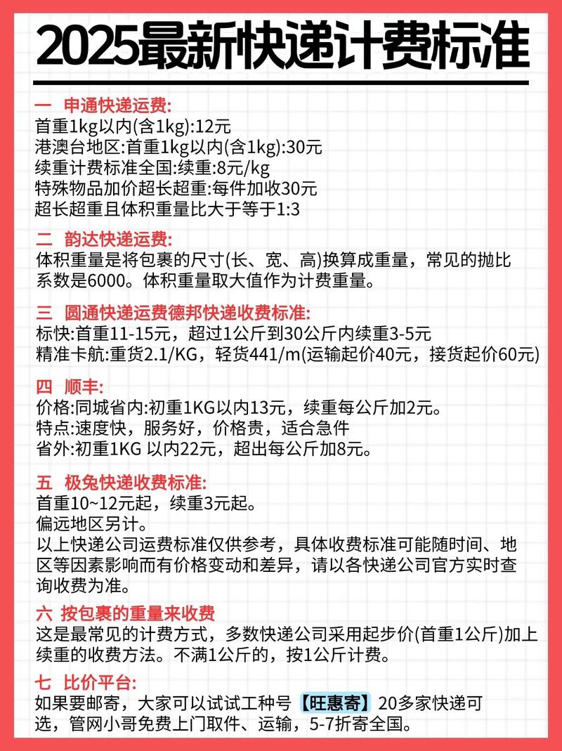 省内申通快递运费计算